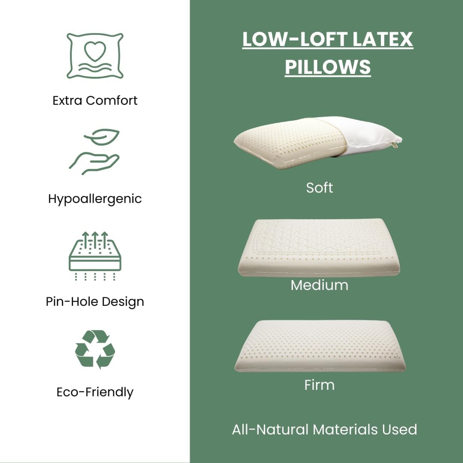 Low Loft Organic Cotton Latex Pillow: image 5