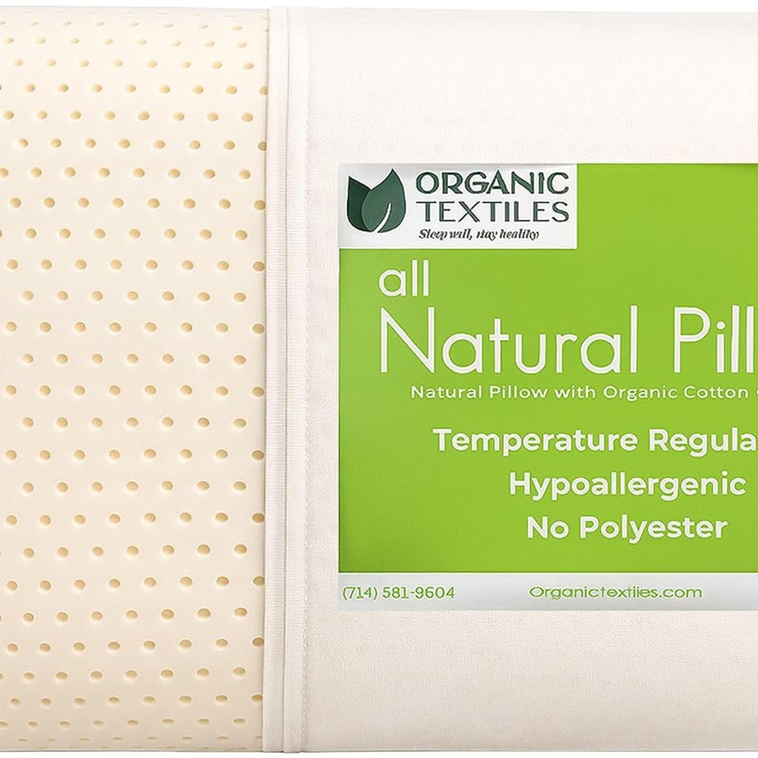 Organic Cotton Latex Pillow, Standard, Medium Firmness