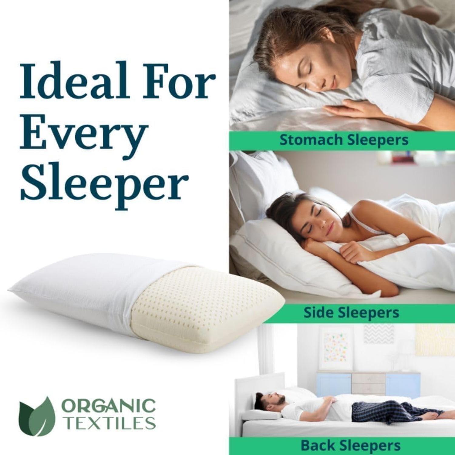 Organic Cotton Talalay Latex Pillow (King, Medium Firm): image 10