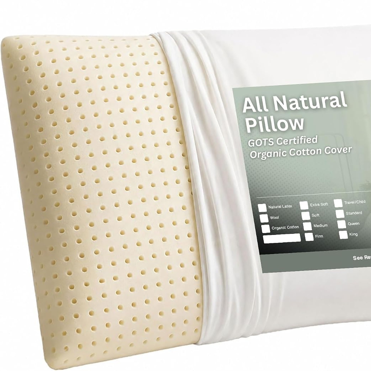 Organic Cotton Talalay Latex Travel Pillow: image 2