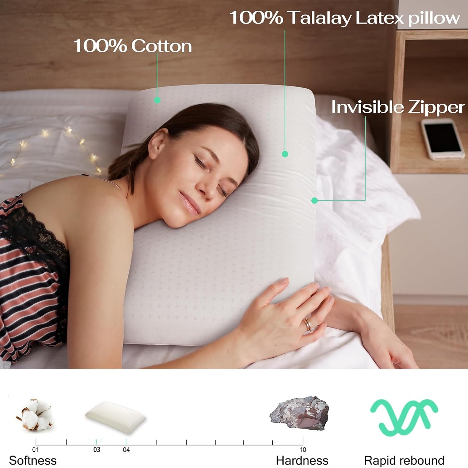 Cooling Talalay Latex Pillow with Neck Support: image 4