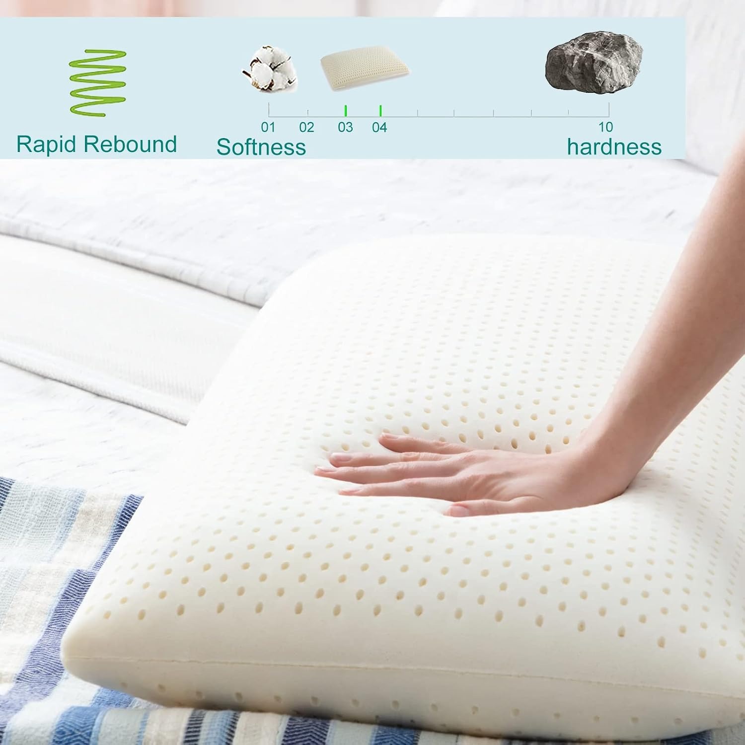Medium Firm Talalay Latex Pillow (Queen): image 6