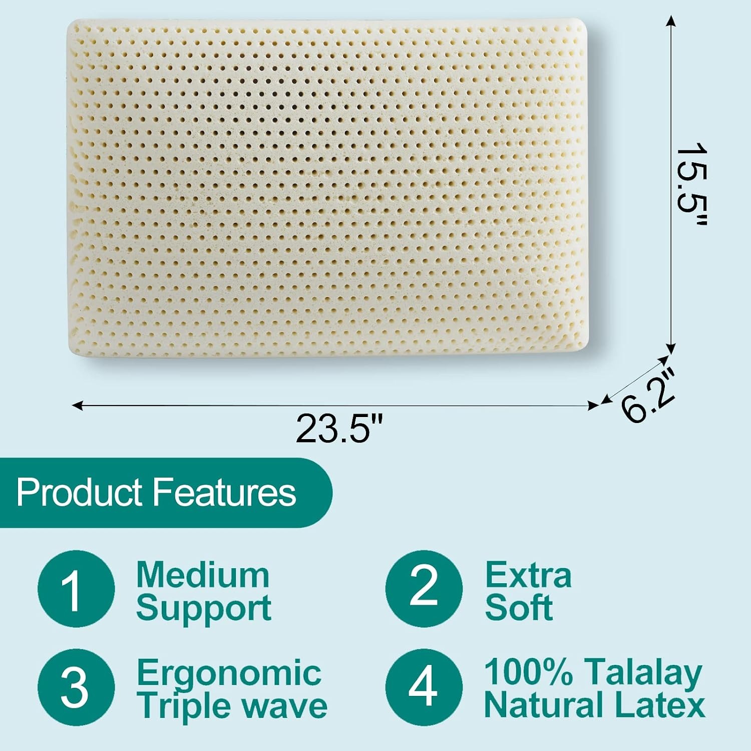 Medium Firm Talalay Latex Pillow: image 4