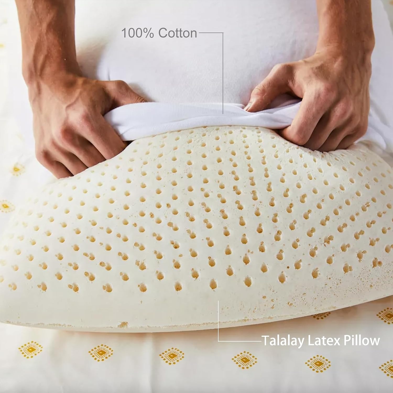 Natural Talalay Latex Pillow, Standard Mid Loft: image 2