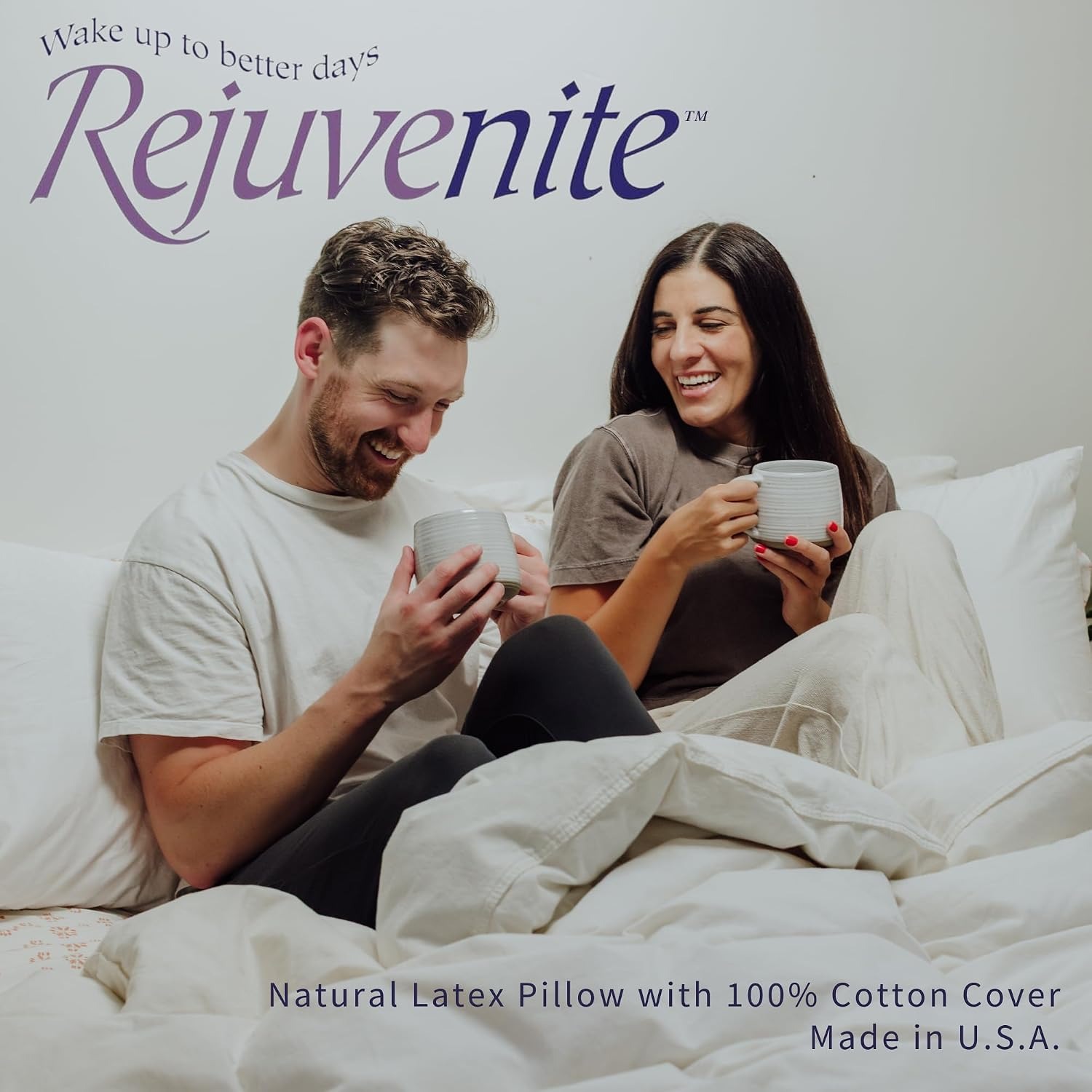RejuveNite American Talalay Latex Pillow Set, King, Medium Support (2 Pack): image 6