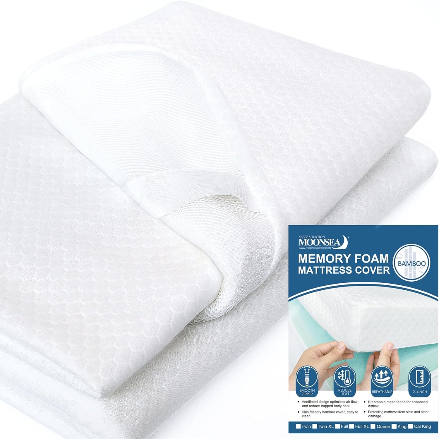 Queen Mattress Topper Cover with Zip Closure: image 2