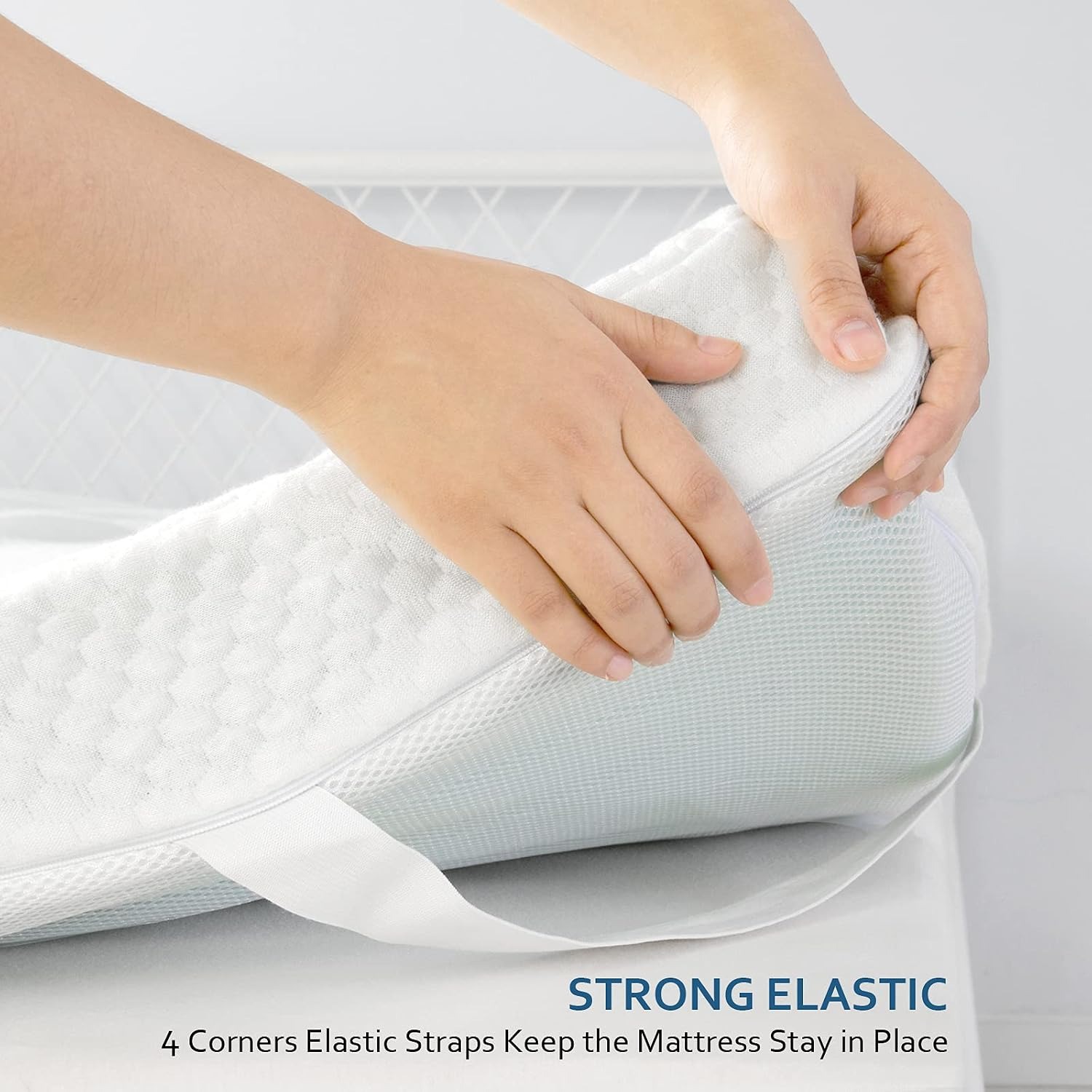 Queen Mattress Topper Cover with Zip Closure: image 6