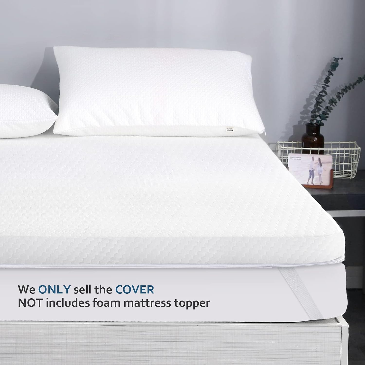 Queen Mattress Topper Cover with Zip Closure: image 9