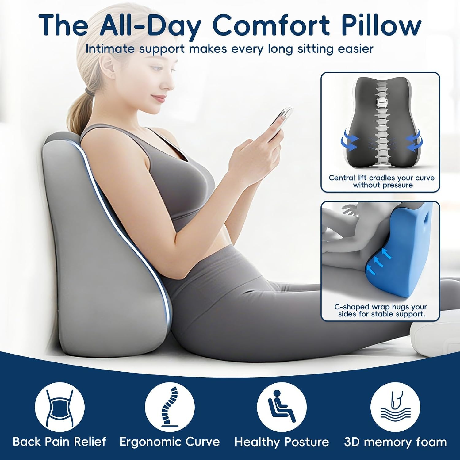 Natural Latex Wedge Pillow with Removable Cover: image 3