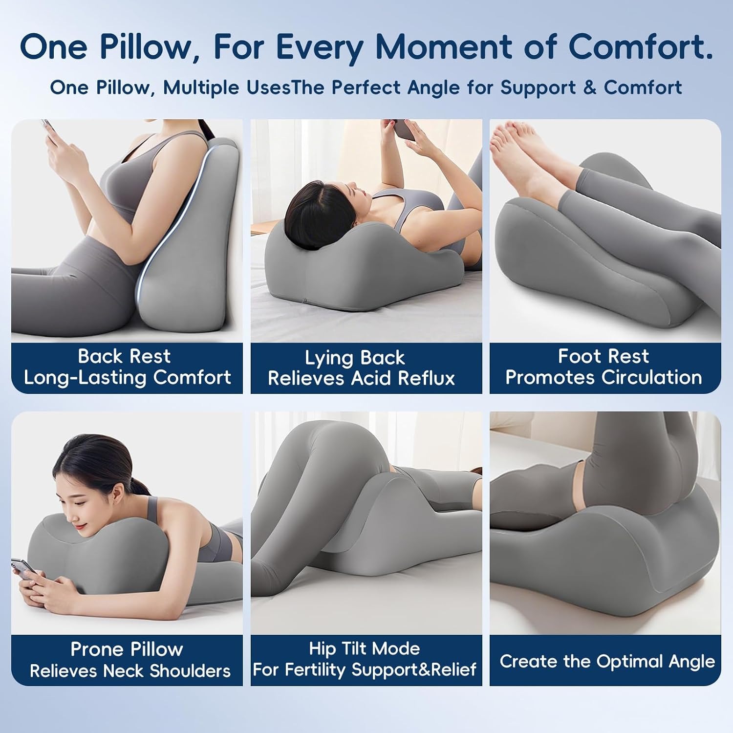 Natural Latex Wedge Pillow with Removable Cover: image 4